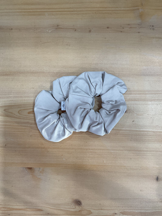 Beige Jersey Scrunchie