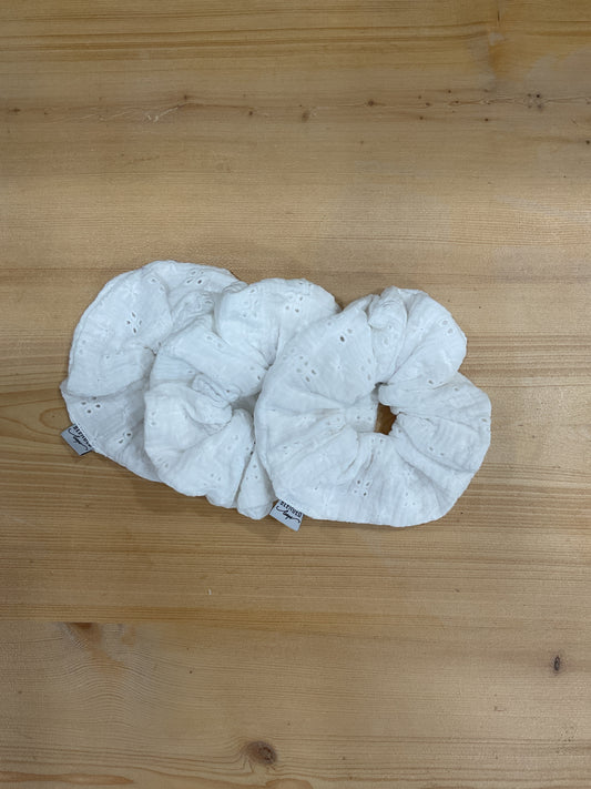 White Muslin Scrunchie