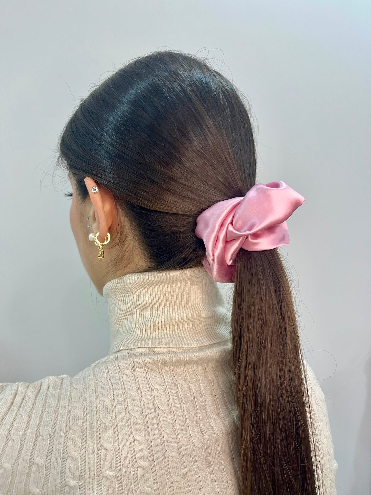 Light Pink Silk Scrunchie