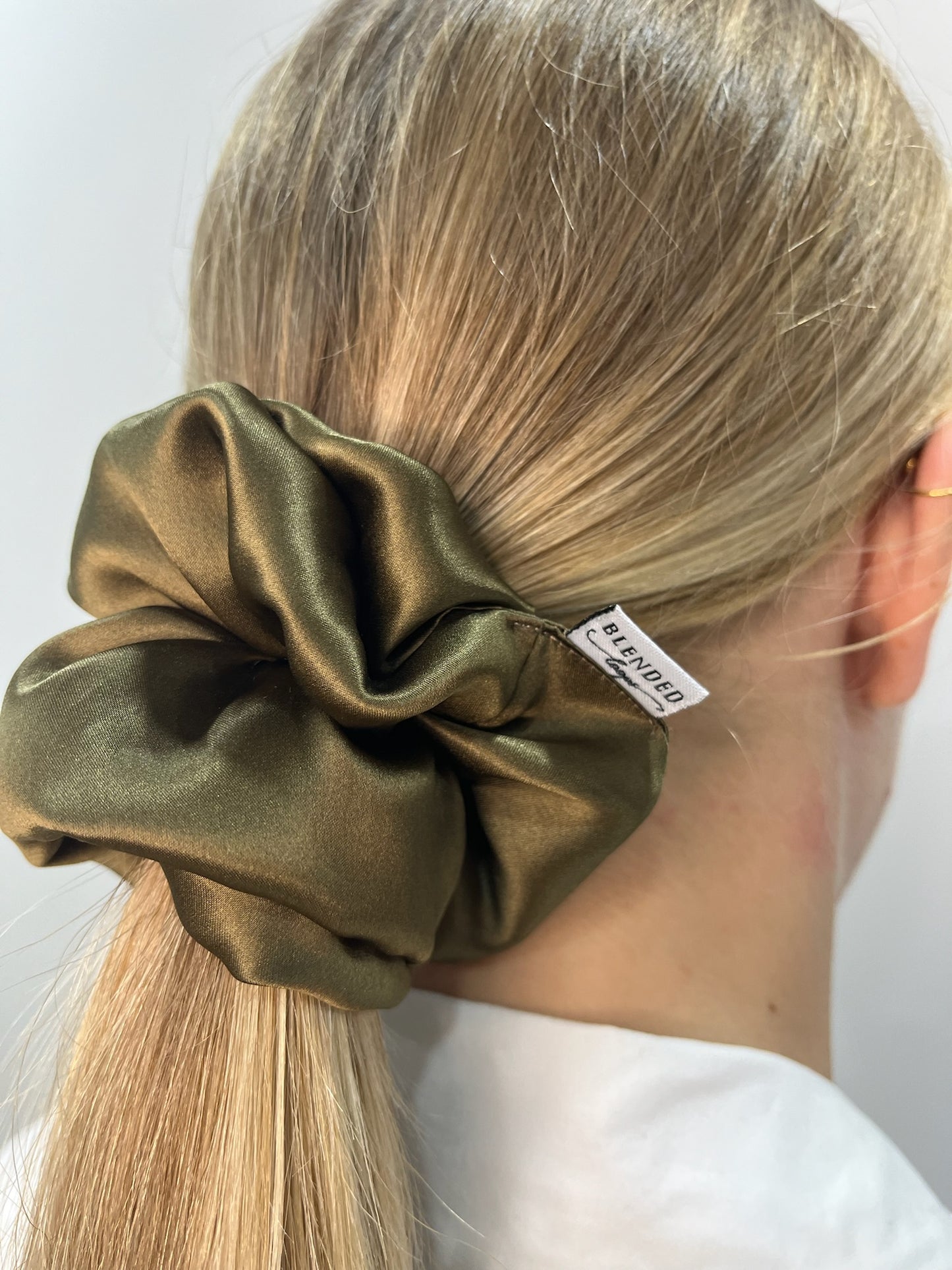 Khaki Silk Scrunchie