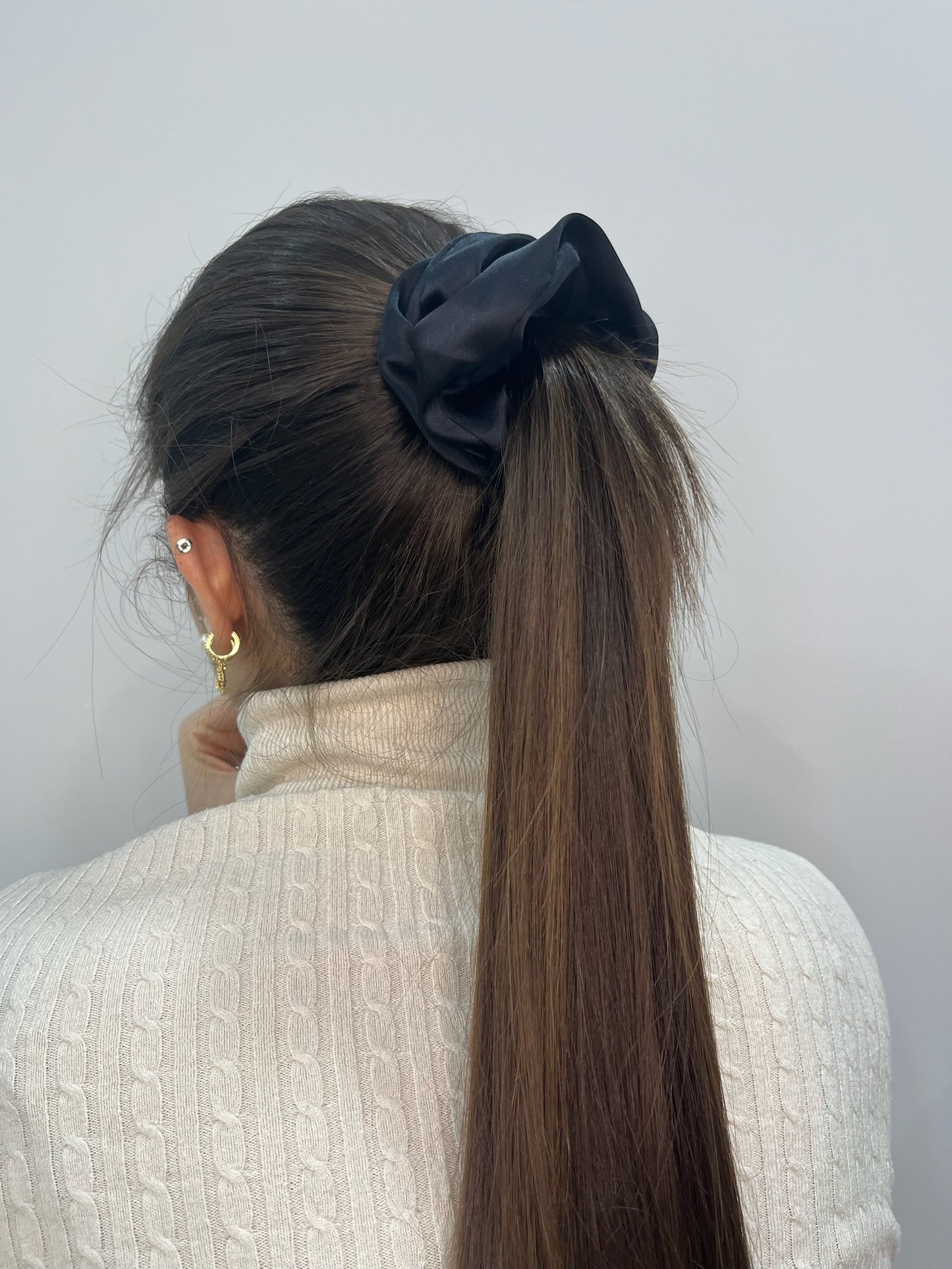 Black Silk Scrunchie