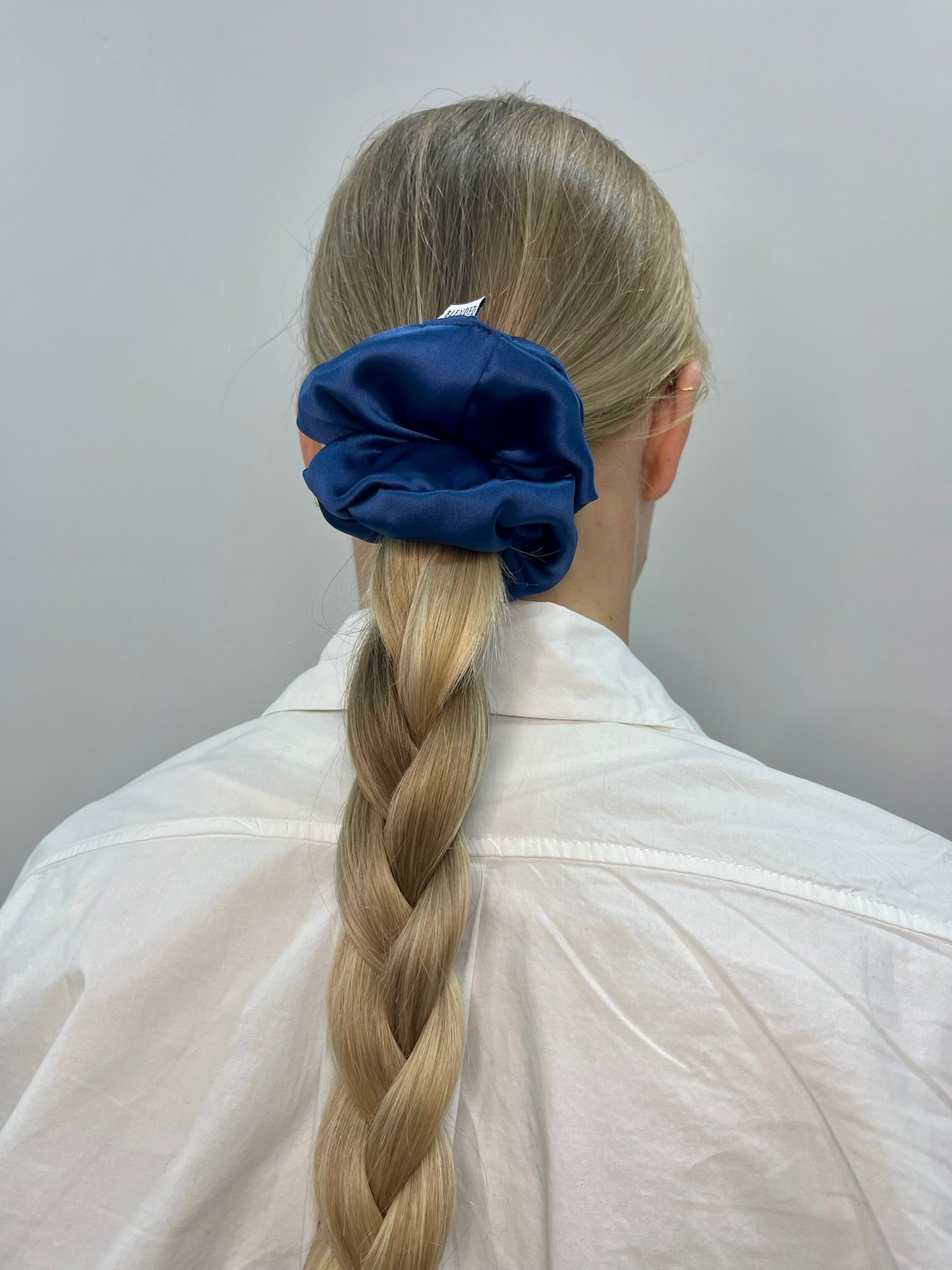 Dark Blue Silk Scrunchie