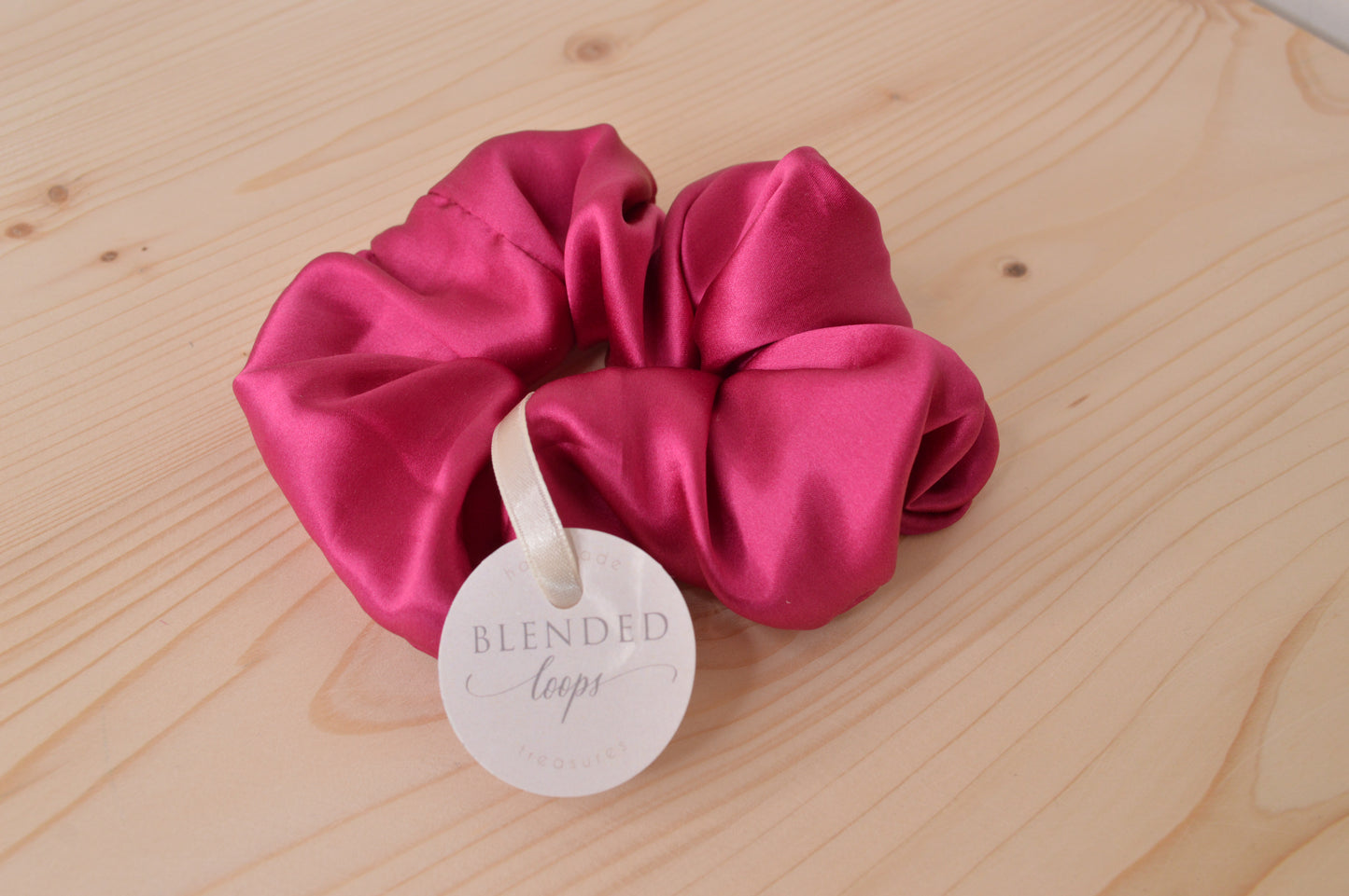 Fuchsia Silk Scrunchie