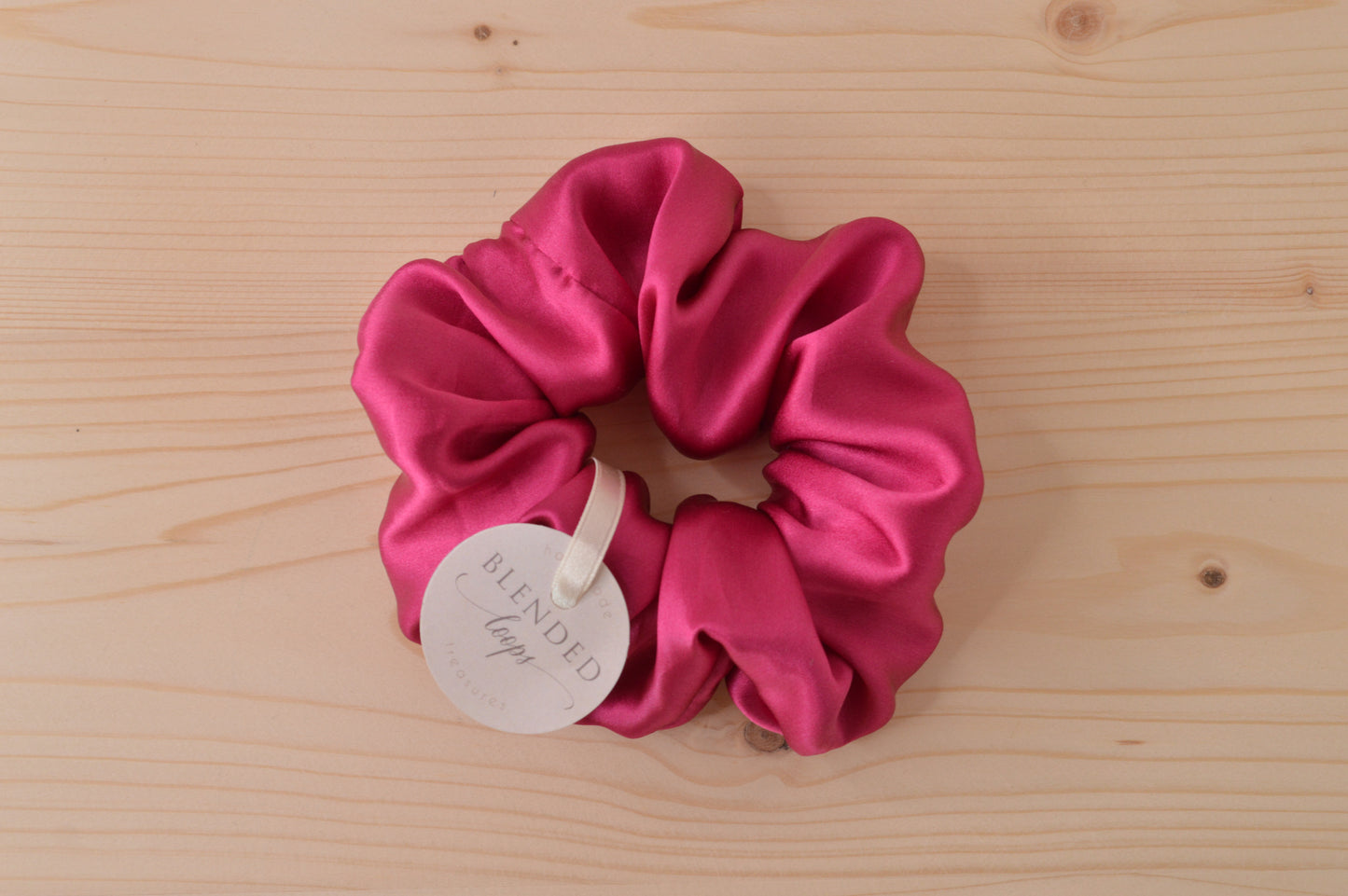 Fuchsia Silk Scrunchie