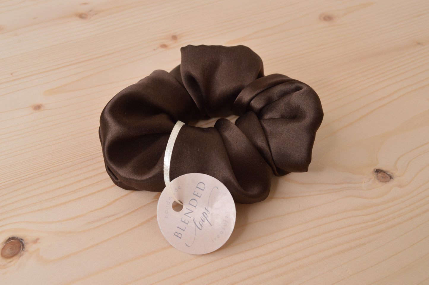 Brown Silk Scrunchie