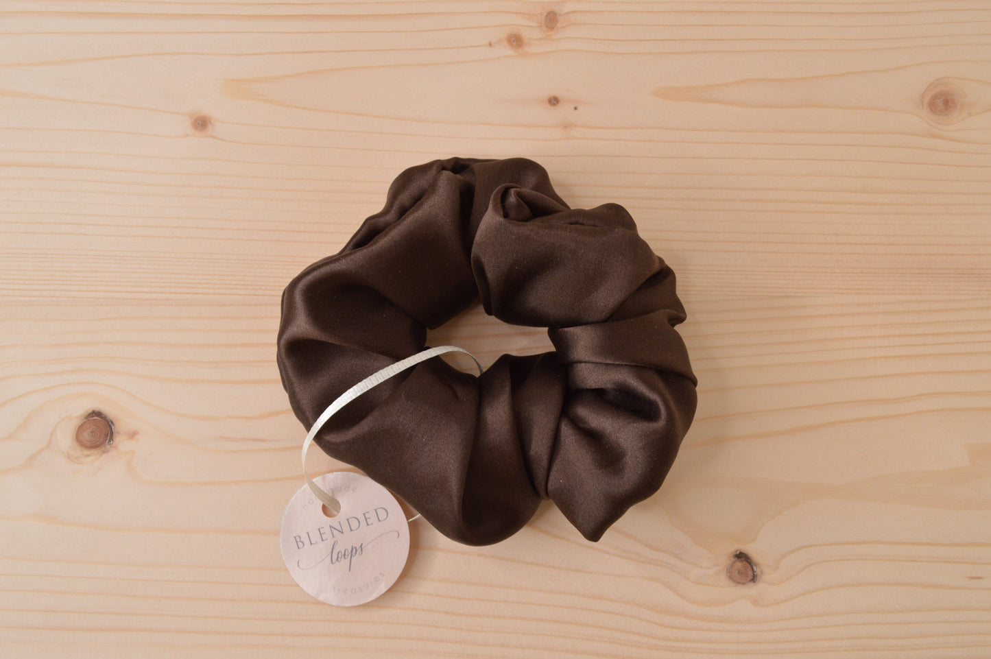 Brown Silk Scrunchie