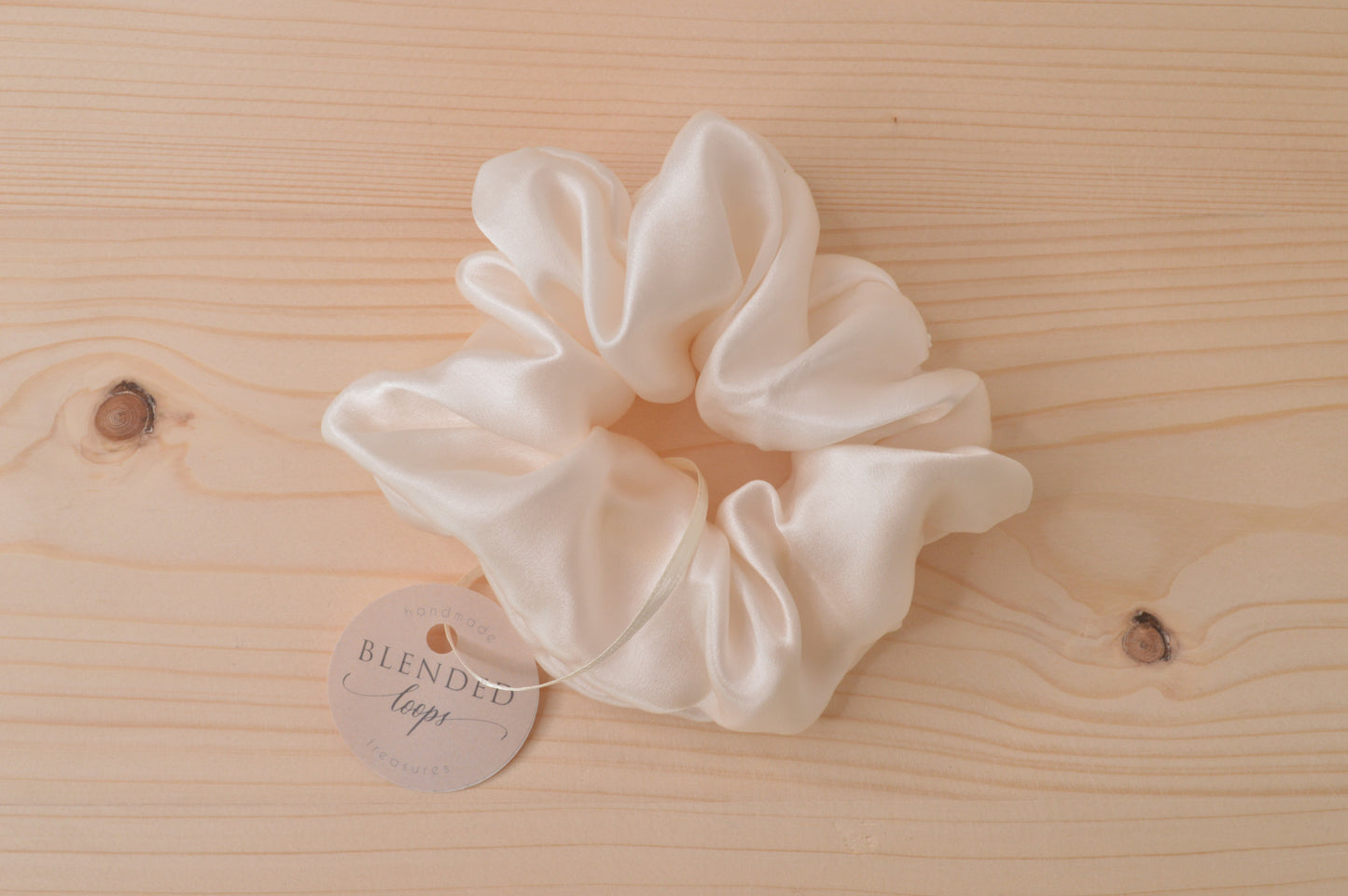 White Silk Scrunchie