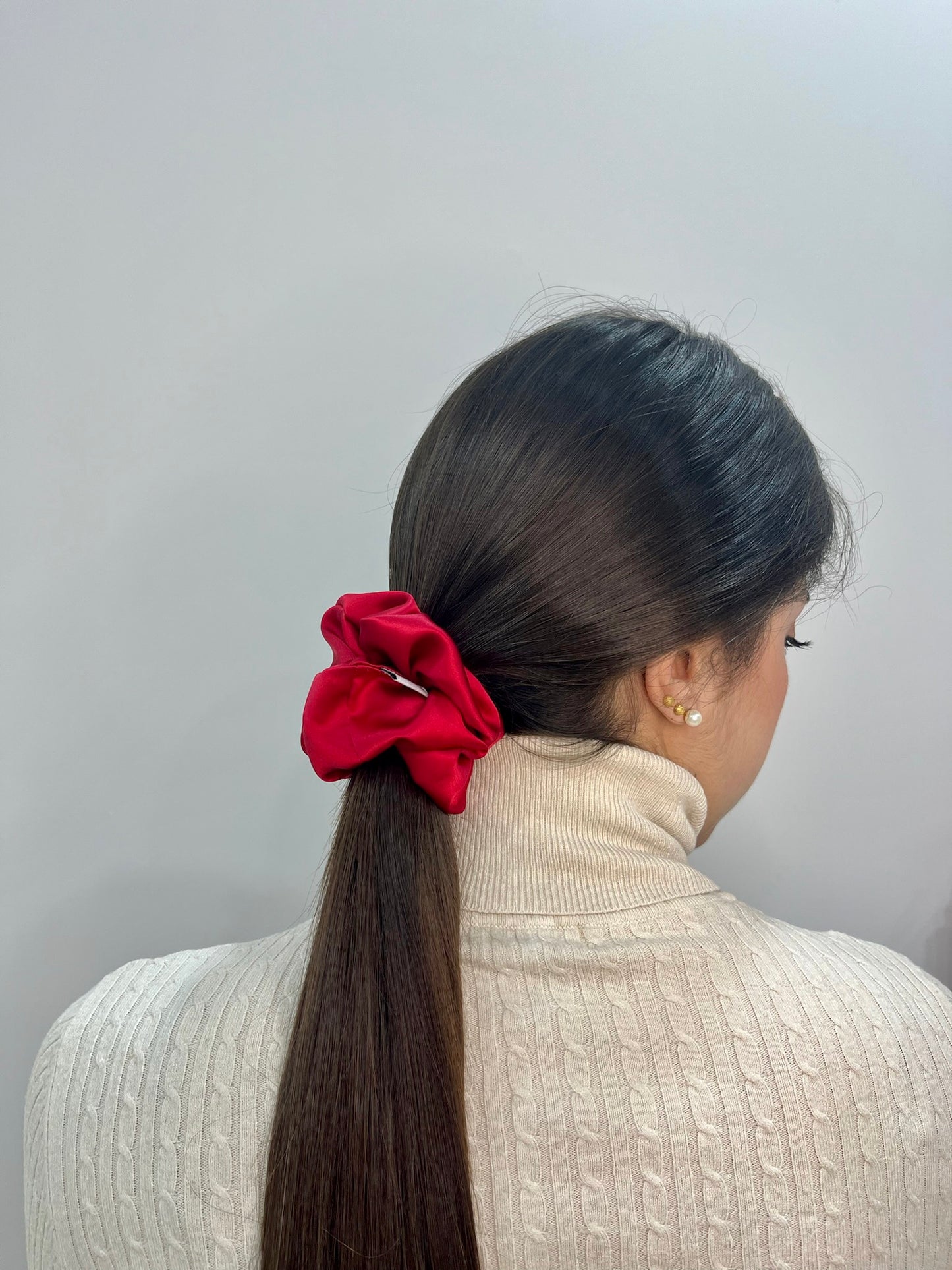 Red Silk Scrunchie